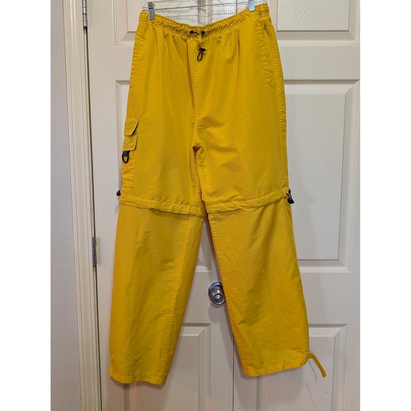 Athletic Works Other - Vintage Y2K Yellow Convertible Parachute Cargo Pants Gorpcore Wide-Leg W/ Flaws